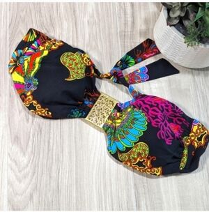 Trina Turk Swim Top Bandeau Bold Colors Beach Glam Women's Size 4